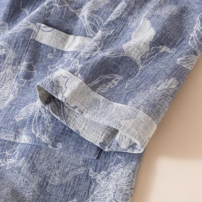 Floral Cotton Linen Kimono Robe - image 5