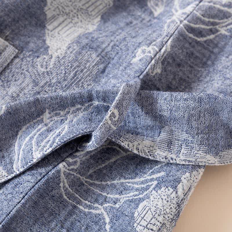 Floral Cotton Linen Kimono Robe - image 7