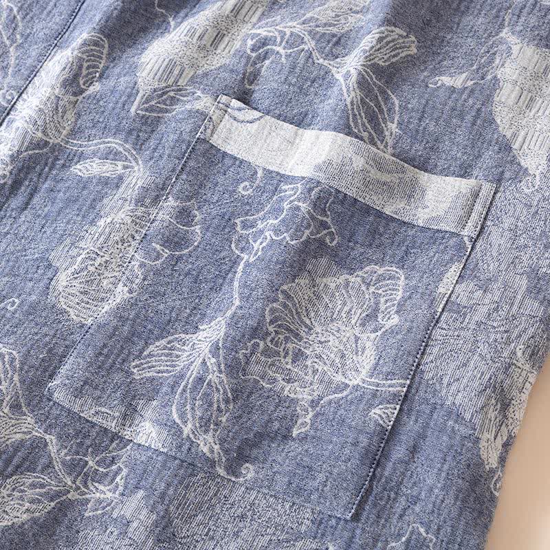 Floral Cotton Linen Kimono Robe - image 4