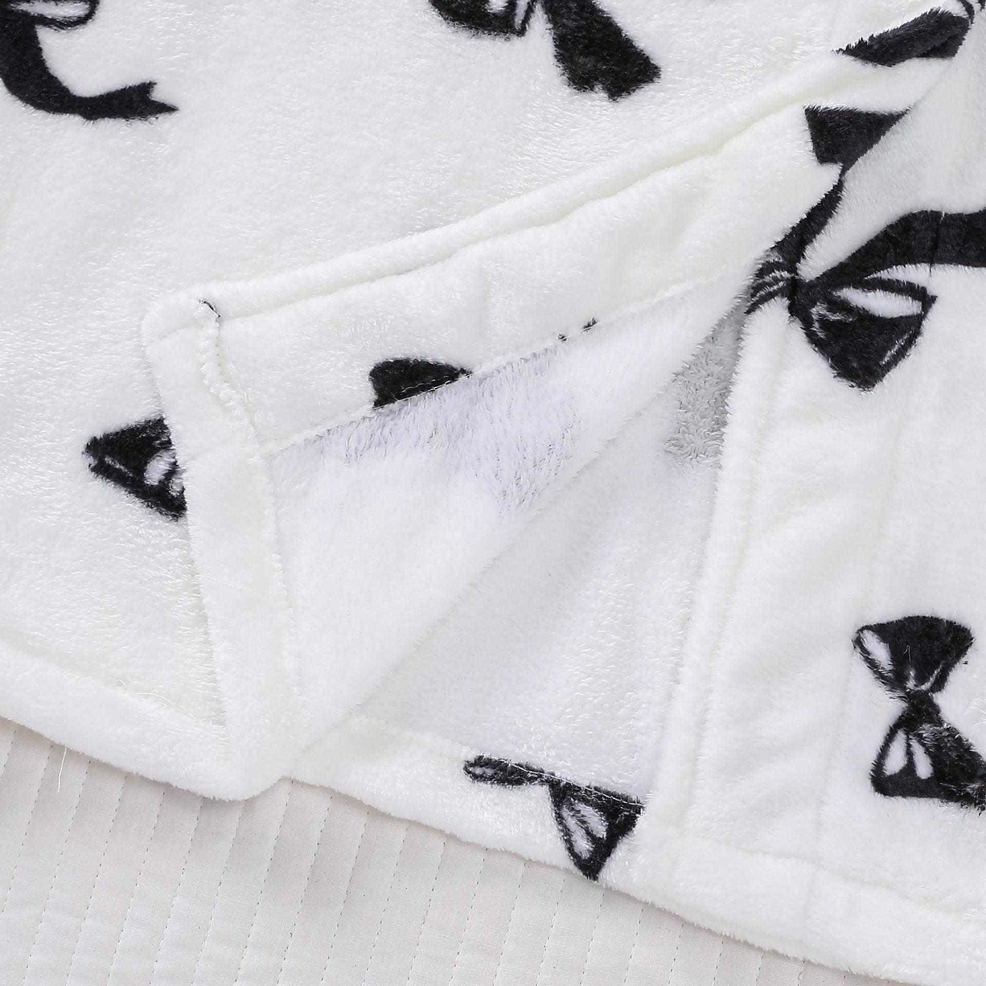 Black Bow Print Plush Bathrobe - image 4