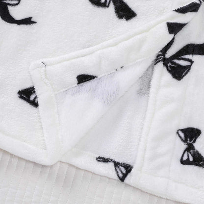 Black Bow Print Plush Bathrobe - image 4