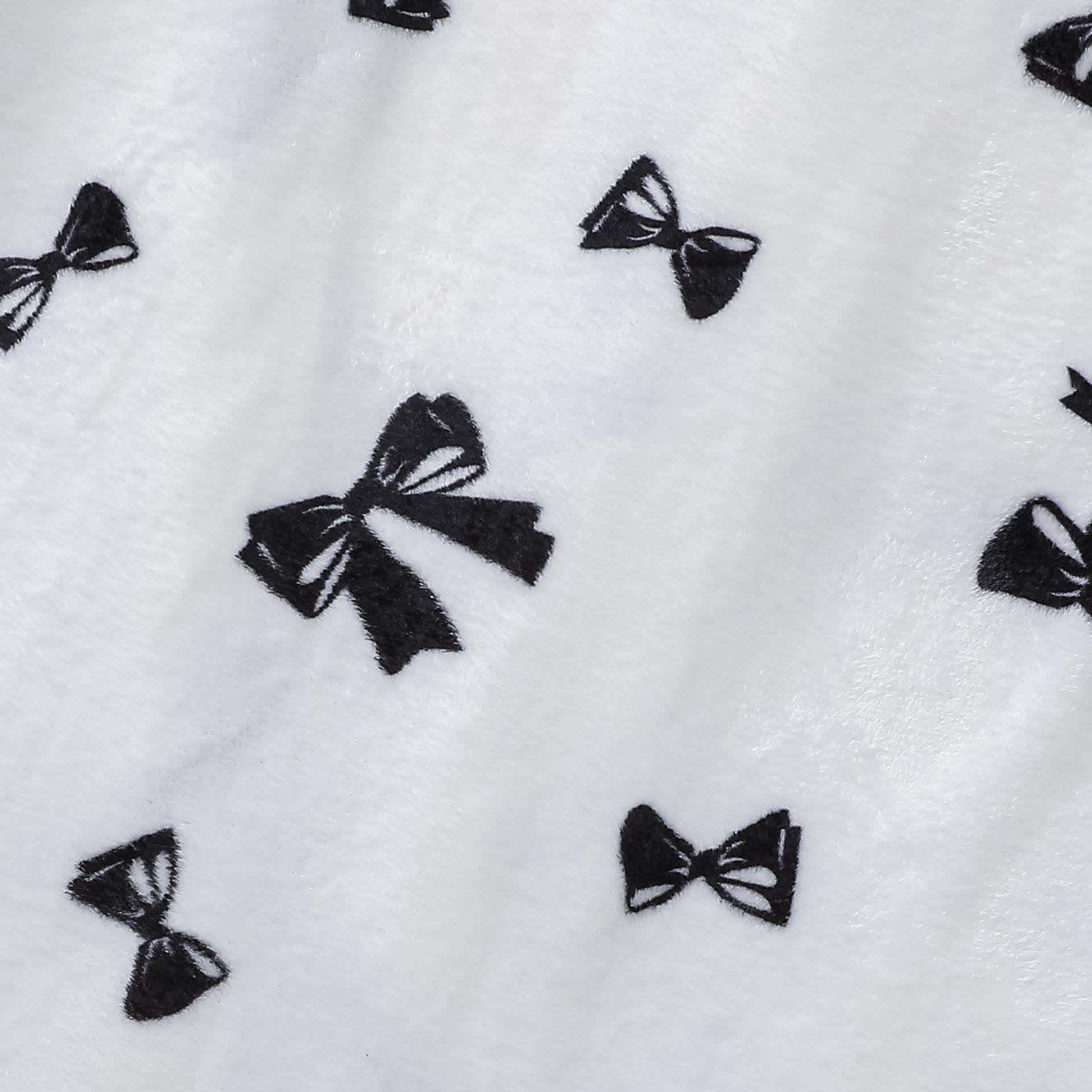 Black Bow Print Plush Bathrobe - image 7