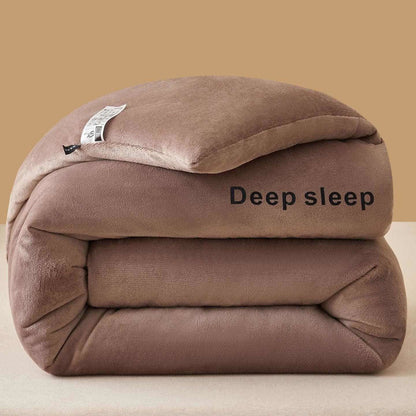 Letter Printed Fluffy Plush Warm Blanket - Khaki - King - image 16