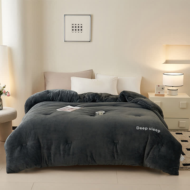 Letter Printed Fluffy Plush Warm Blanket - image 0