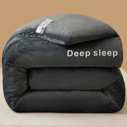 Letter Printed Fluffy Plush Warm Blanket - Dark Grey - King - image 8