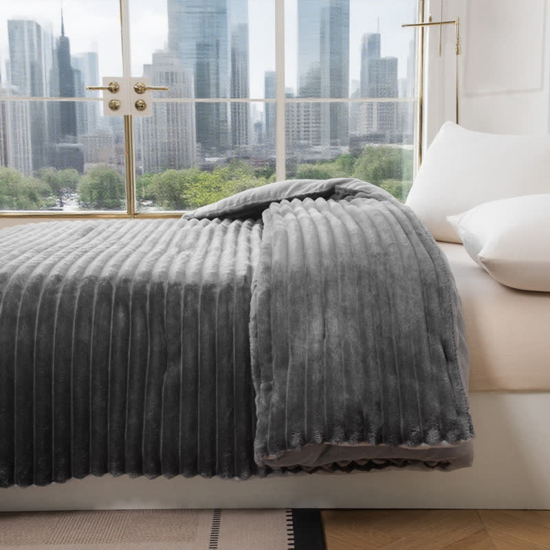 Solid Color Ribbed Plush Blanket - image 34