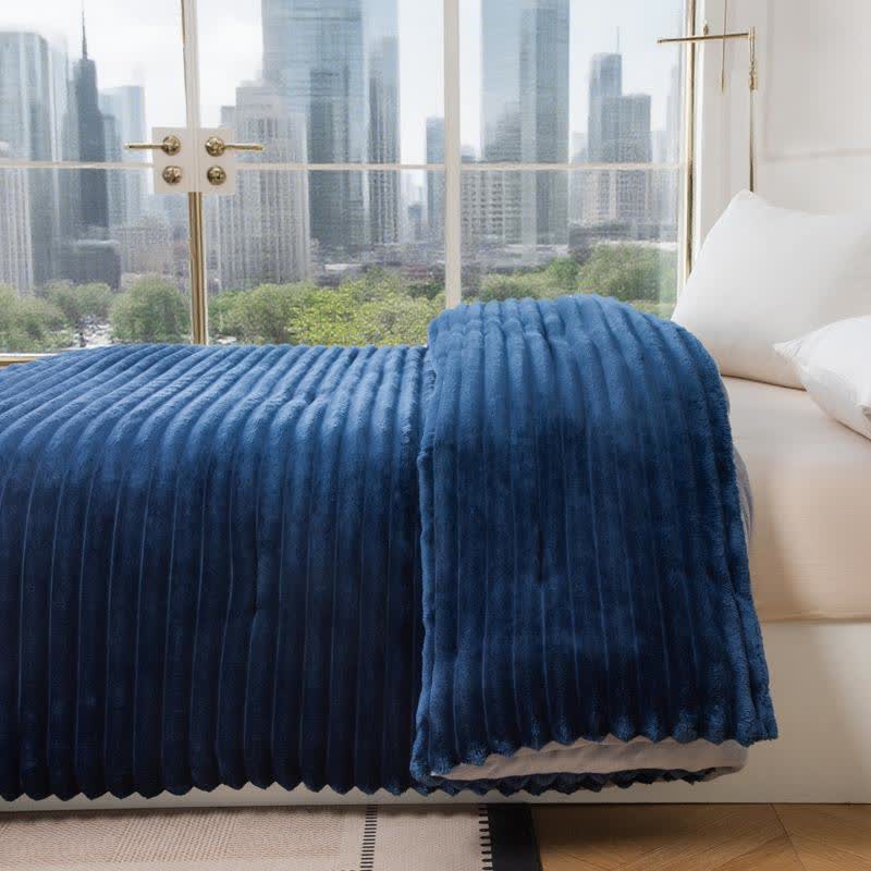 Solid Color Ribbed Plush Blanket - image 4