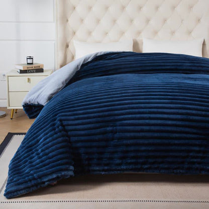 Solid Color Ribbed Plush Blanket - image 6