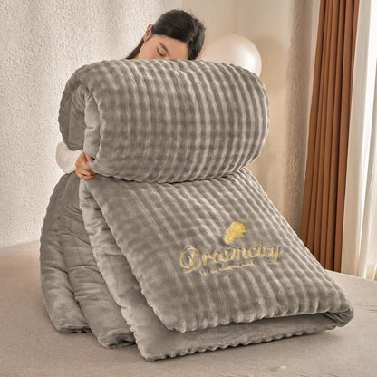 Solid Color Fluffy Textured Warm Blanket - Grey - King - image 9