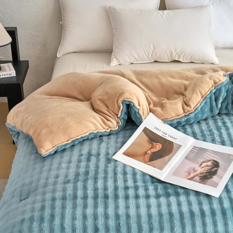 Solid Color Fluffy Textured Warm Blanket - image 12