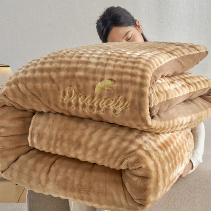 Solid Color Fluffy Textured Warm Blanket - image 2