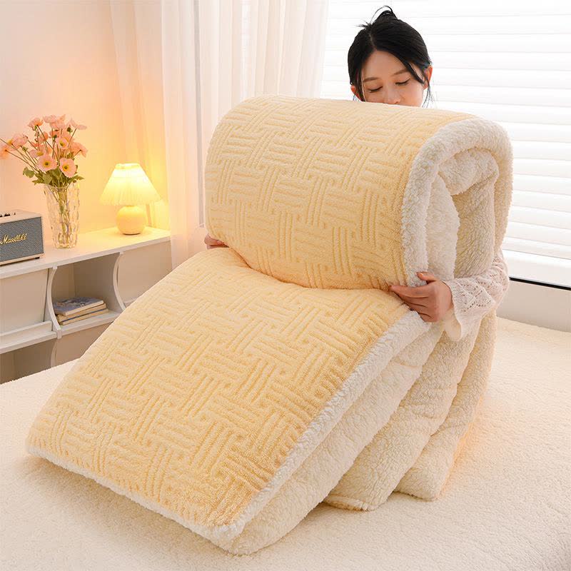 Geometric Striped Textured Sherpa Blanket - image 1