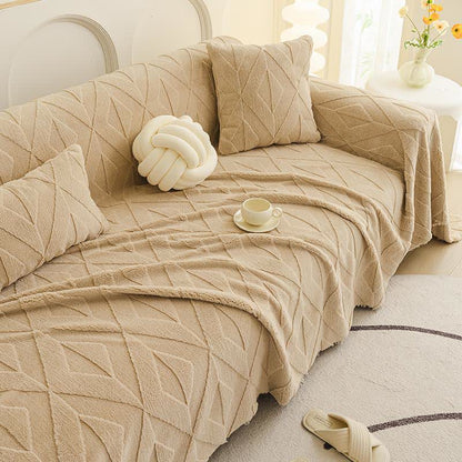 Simple Diamond Texture Sofa Throw Blanket - image 8