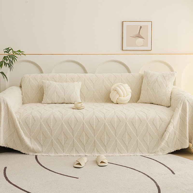 Simple Diamond Texture Sofa Throw Blanket - image 1