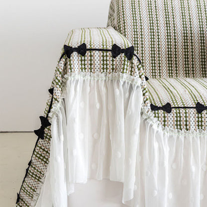 Bow Ruffle Chenille Sofa Protector - image 9