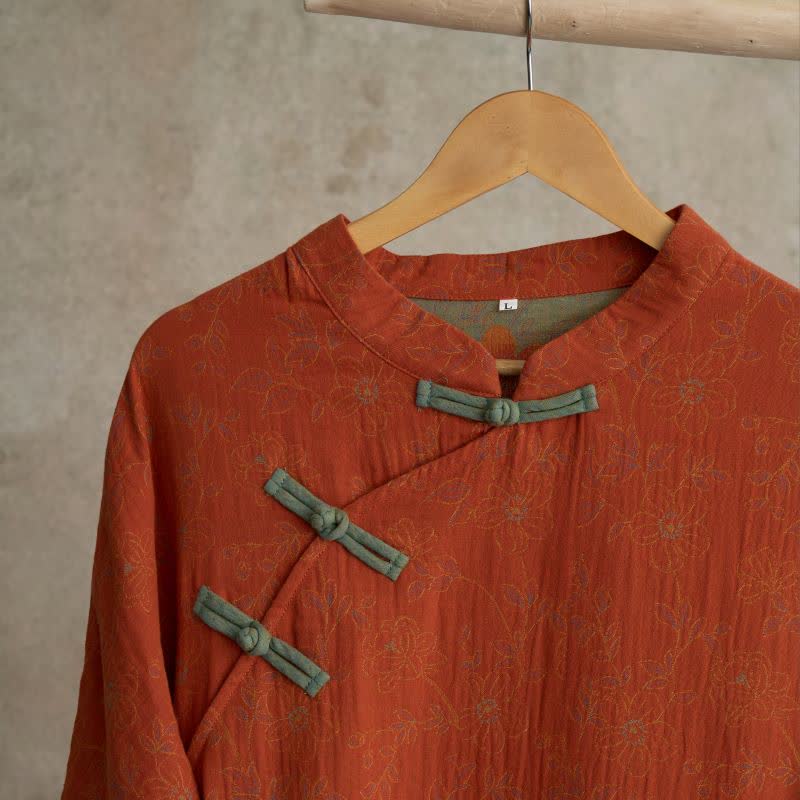 Vintage Peach Blossom Cotton Gauze Nightdress - image 8