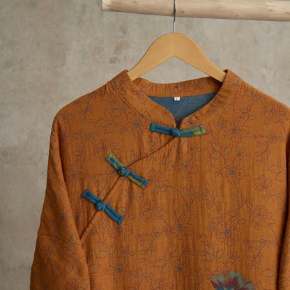 Vintage Peach Blossom Cotton Gauze Nightdress - image 3