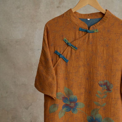 Vintage Peach Blossom Cotton Gauze Nightdress - image 2