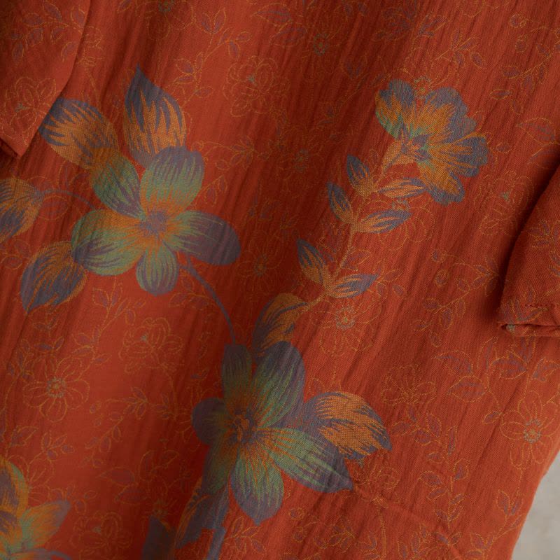 Vintage Peach Blossom Cotton Gauze Nightdress - image 11