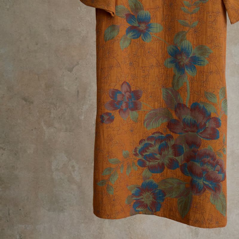 Vintage Peach Blossom Cotton Gauze Nightdress - image 4