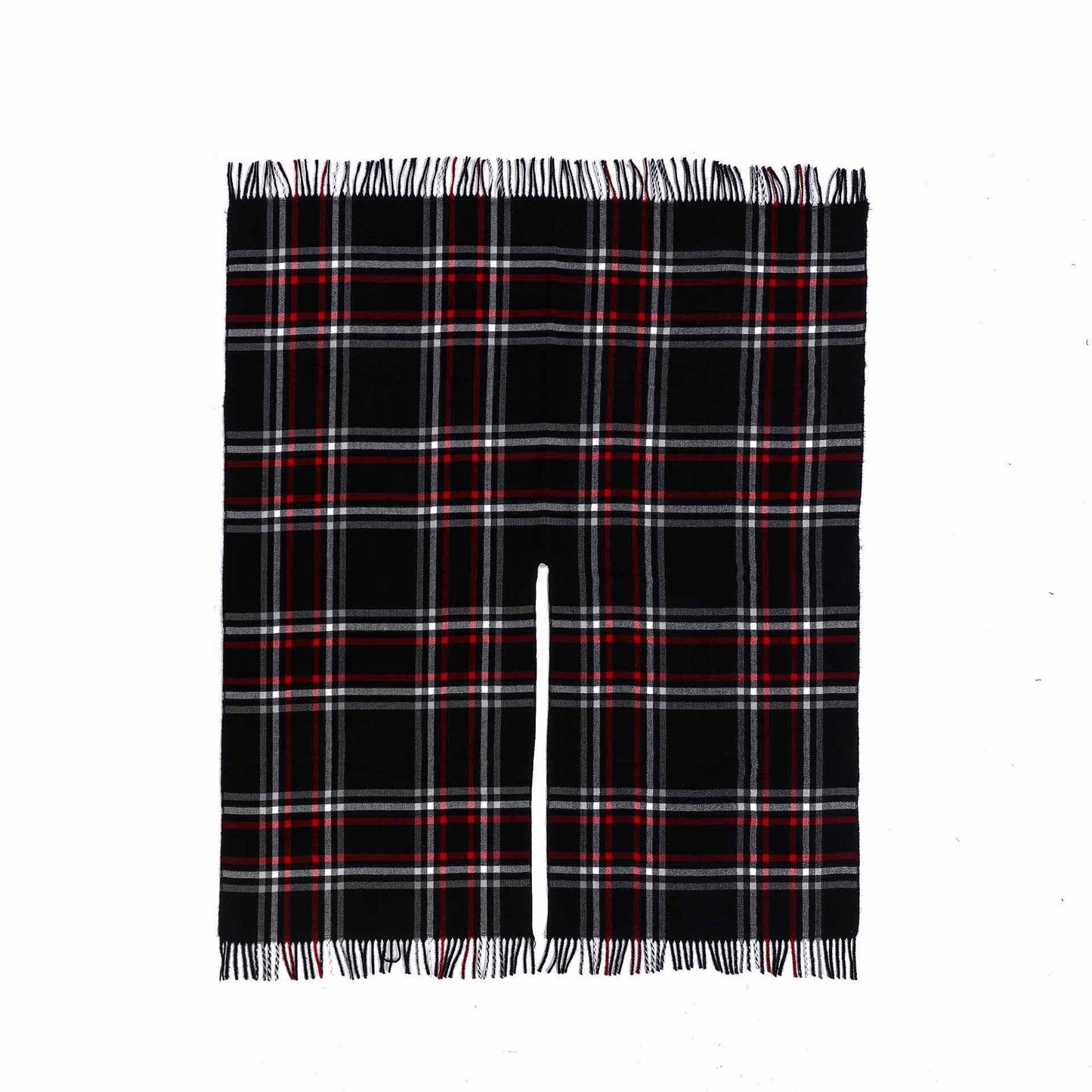 Classic Plaid Tassel Shawl Cape - image 2