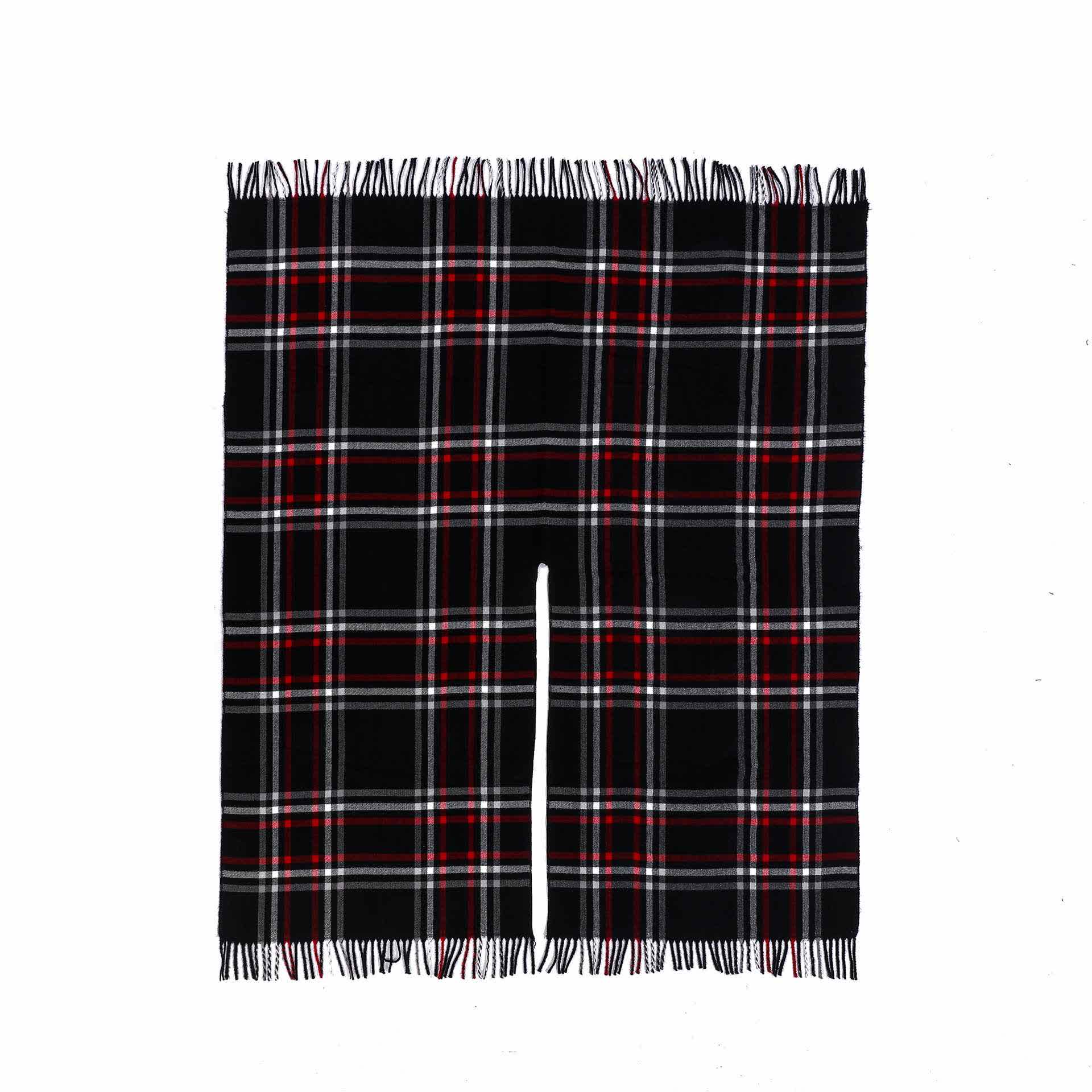 Classic Plaid Tassel Shawl Cape - image 2