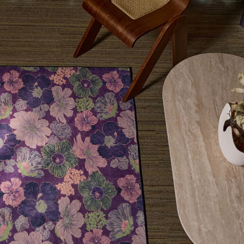 Ownkoti Vintage Botanical Foldable Anti-slip  Area Rug - image 2
