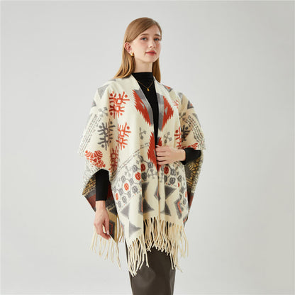 Ethnic Style Tassel Shawl Cape - image 2