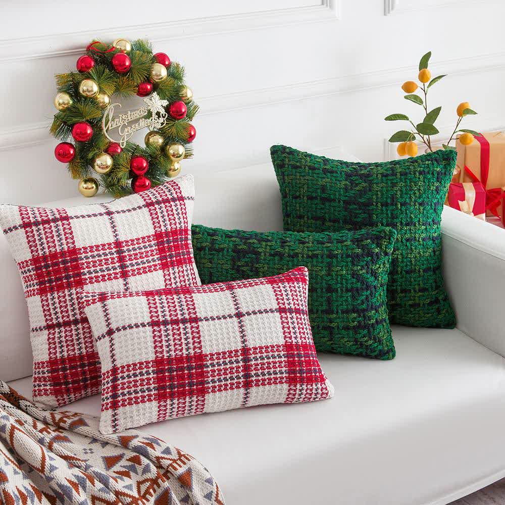 Modern Plaid Jacquard Decorative Pillowcase - image 0