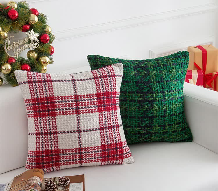 Modern Plaid Jacquard Decorative Pillowcase - image 3