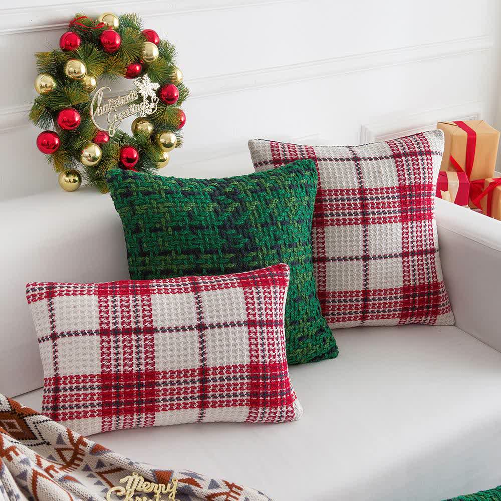 Modern Plaid Jacquard Decorative Pillowcase - image 2