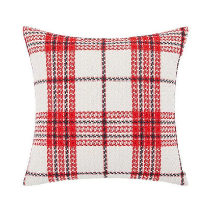 Red & White Plaid Jacquard Decorative Pillowcase - image 5