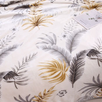 Leaf Print Warm Throw Blanket - image 3