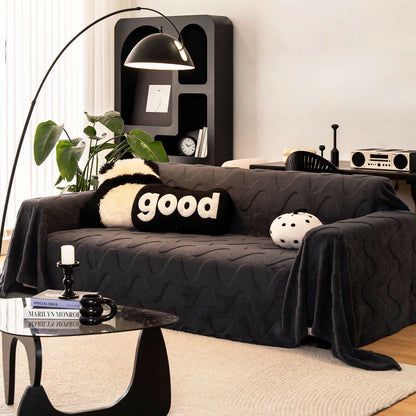 Simple Wave Texture Sofa Throw Blanket - image 1