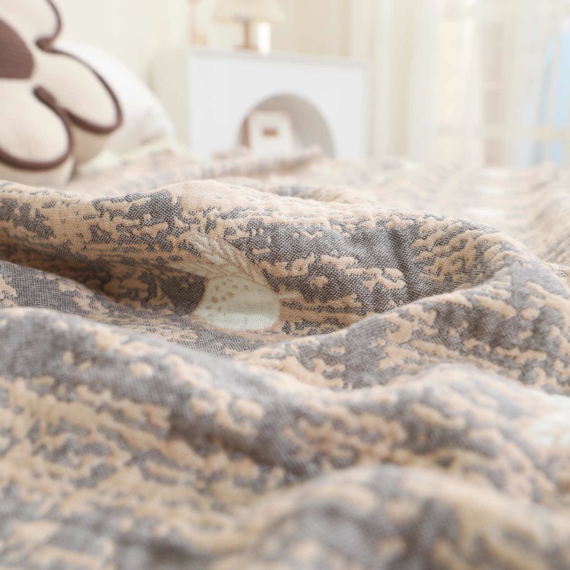 Lemon  Natural Cotton Gauze Tassel Quilt - image 2