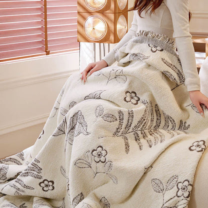 Rural Leaf Chenille Sofa Throw Blanket - image 6