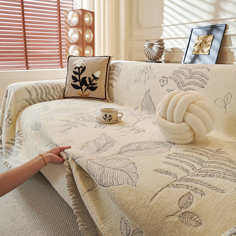 Rural Leaf Chenille Sofa Throw Blanket - image 12