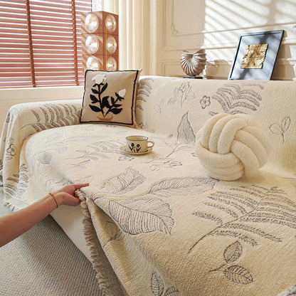 Rural Leaf Chenille Sofa Throw Blanket - image 12