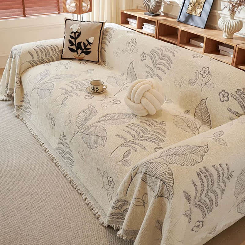 Rural Leaf Chenille Sofa Throw Blanket - image 11