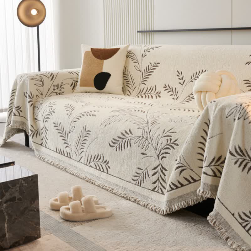 Pine Leaf Chenille Sofa Throw Blanket - image 4