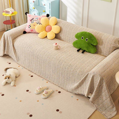 Colorful Polka Dot Chenille Sofa Protector - image 2