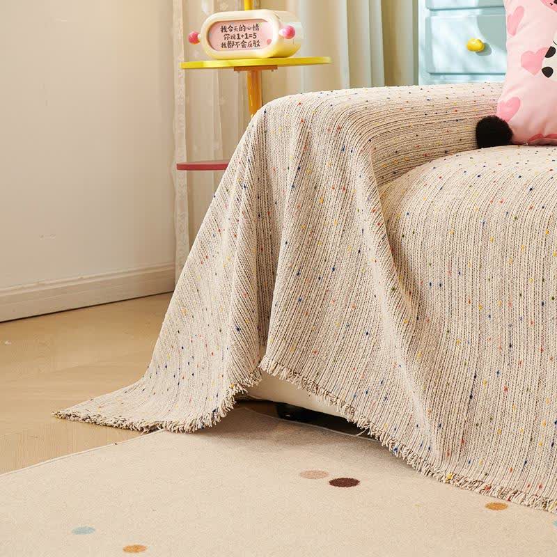 Colorful Polka Dot Chenille Sofa Protector - image 4