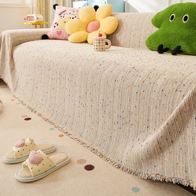 Colorful Polka Dot Chenille Sofa Protector - image 3