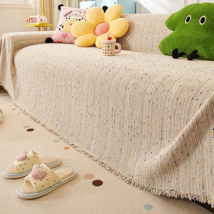 Colorful Polka Dot Chenille Sofa Protector - image 3