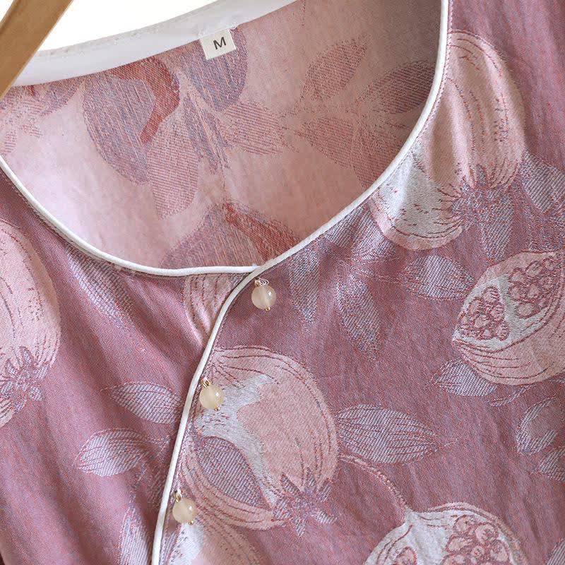 Vintage Pomegranate Cotton Gauze Loungewear Set - image 5