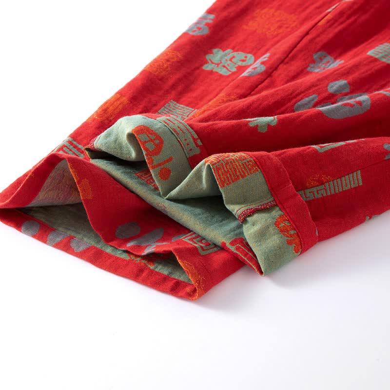 Oriental Auspicious Cotton Gauze Loungewear Set - image 6