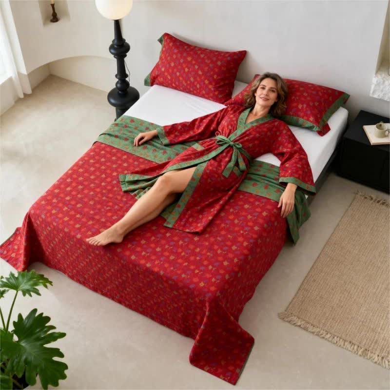 Nature-inspired Ginkgo Biloba Natural Cotton  Bedspread - image 4