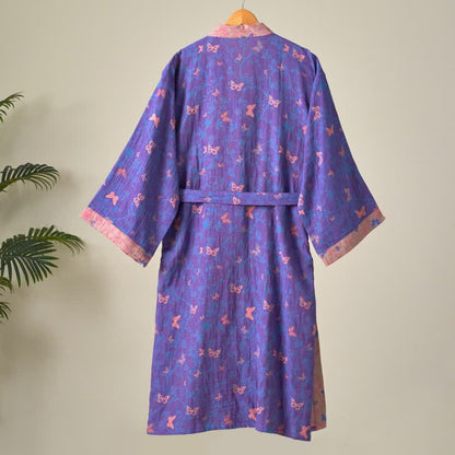 Ownkoti Butterfly Cotton Gauze Kimono Robe - image 2