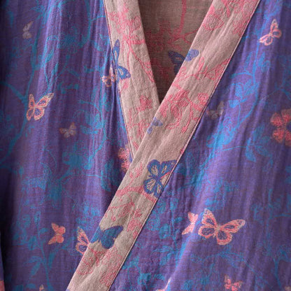 Ownkoti Butterfly Cotton Gauze Kimono Robe - image 5