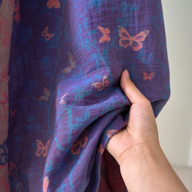 Ownkoti Butterfly Cotton Gauze Kimono Robe - image 9